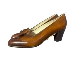Reed Evins Made in Italy Brown Leather Tassel Pumps- Vintage Sz 6